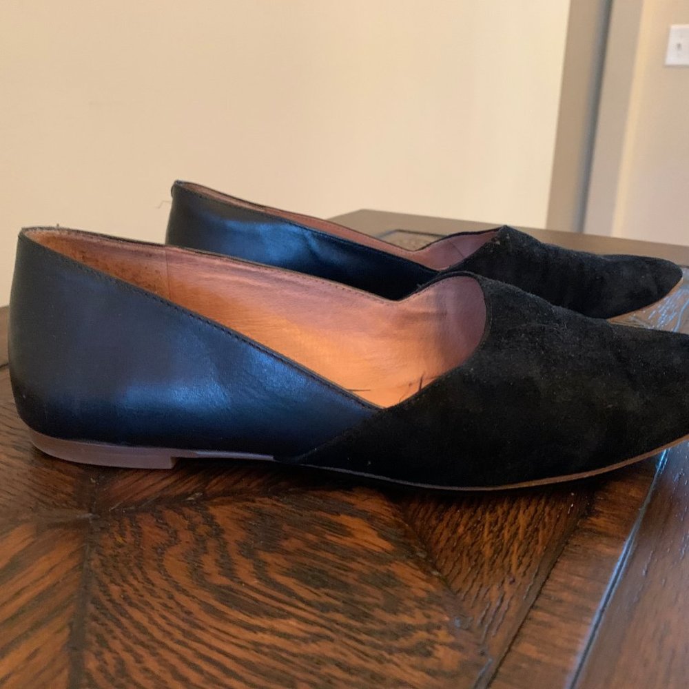 Madewell Lizbeth Flat - Black Suede & Leather